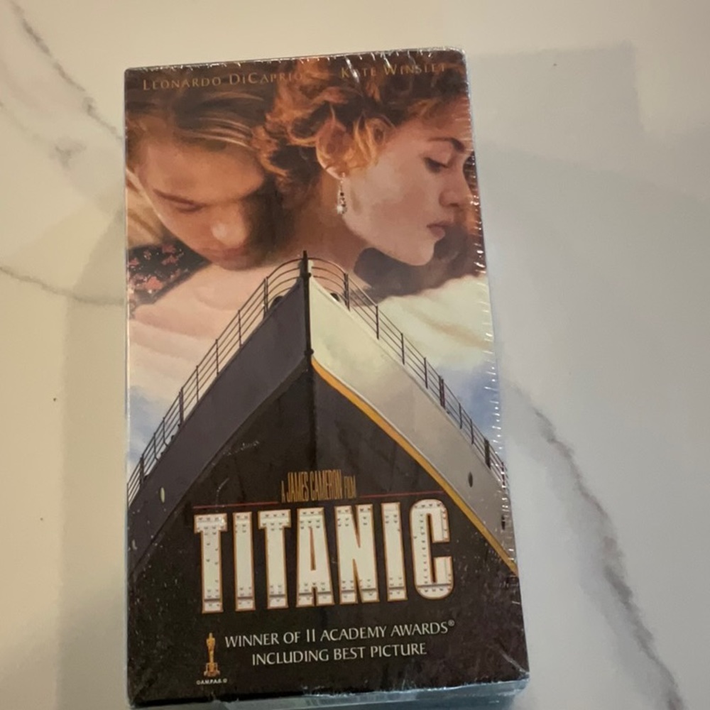 - Rare Titanic VHS movie in original wrapper never used. Collector item.